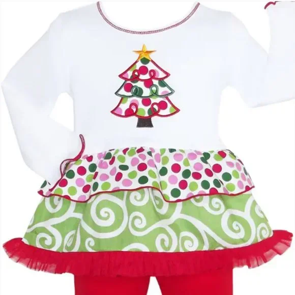 Swirl Christmas Tree Rumba Tunic & Ruffle Pants Set - Picture 10 of 10